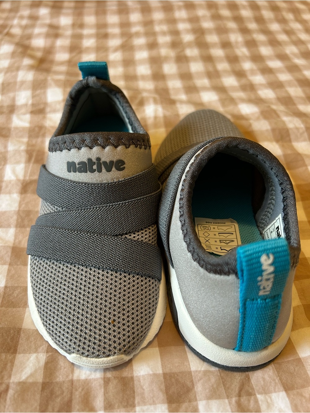 Native Shoes Phoenix Slip On Sneakers Toddler Size 8 C8 Grey Blue Mesh